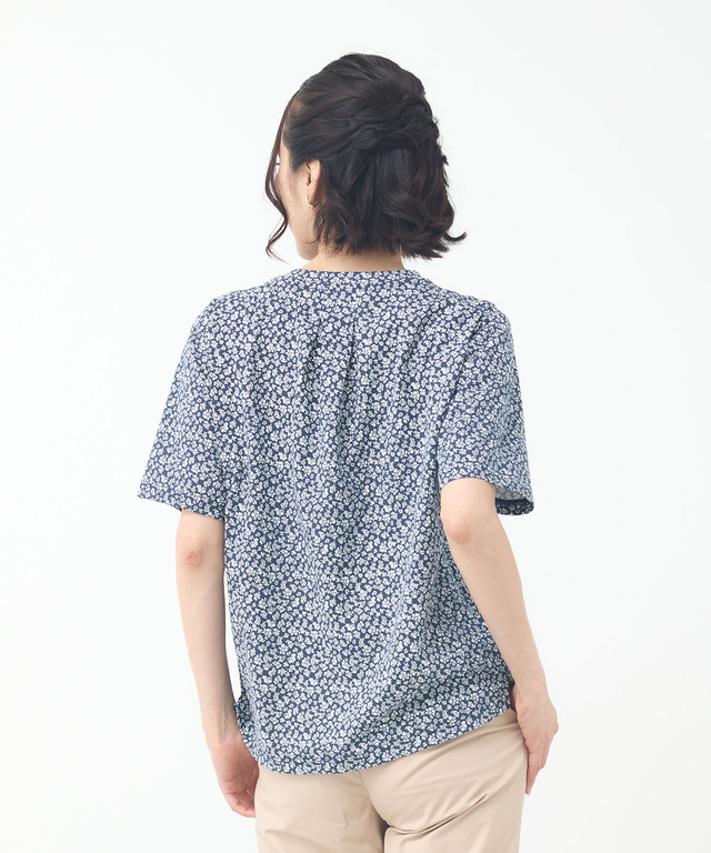 小花柄 レイヤード風 Tシャツ