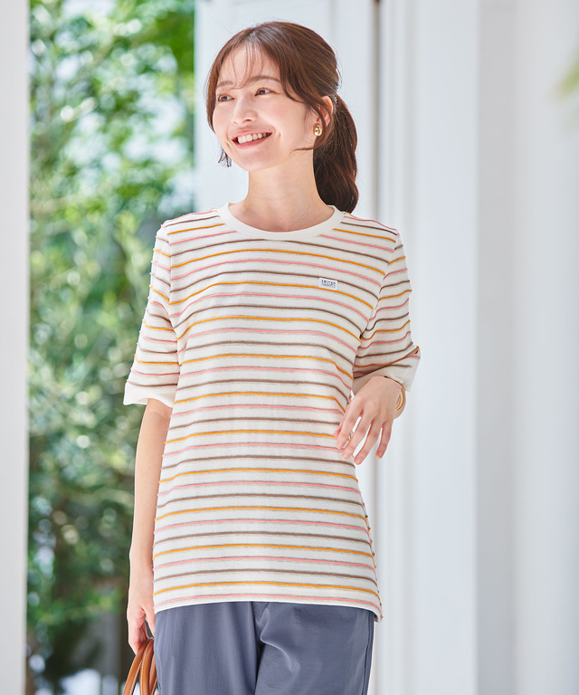 ジャカード ボーダー Tシャツ