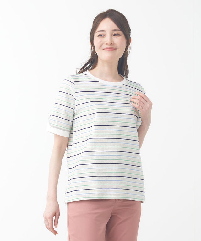 ジャカード ボーダー Tシャツ