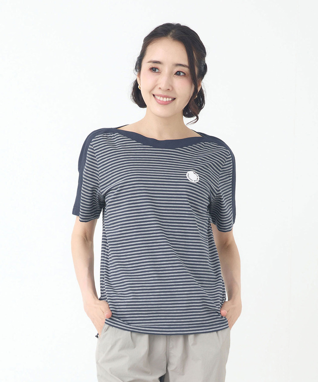 スノーコットン ボーダー Tシャツ【接触冷感】
