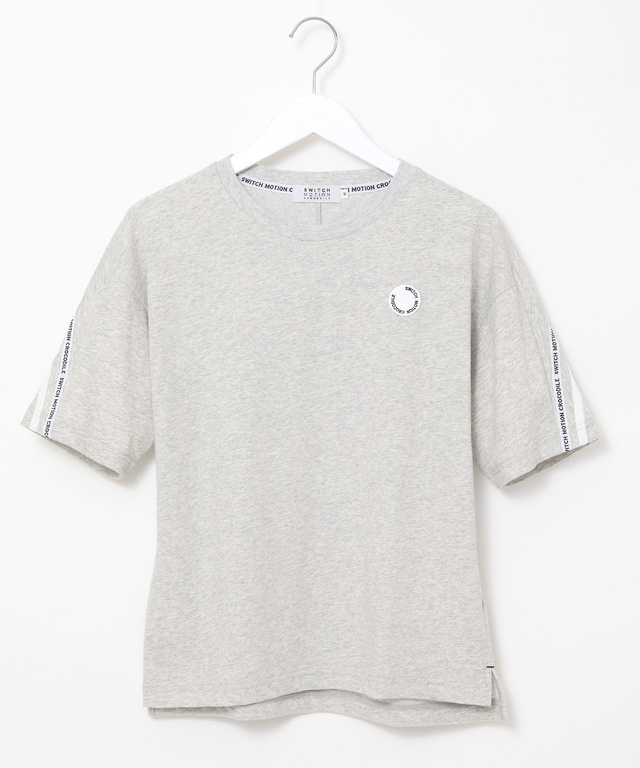 天竺 ロゴテープ 5分袖 Tシャツ【吸汗速乾】