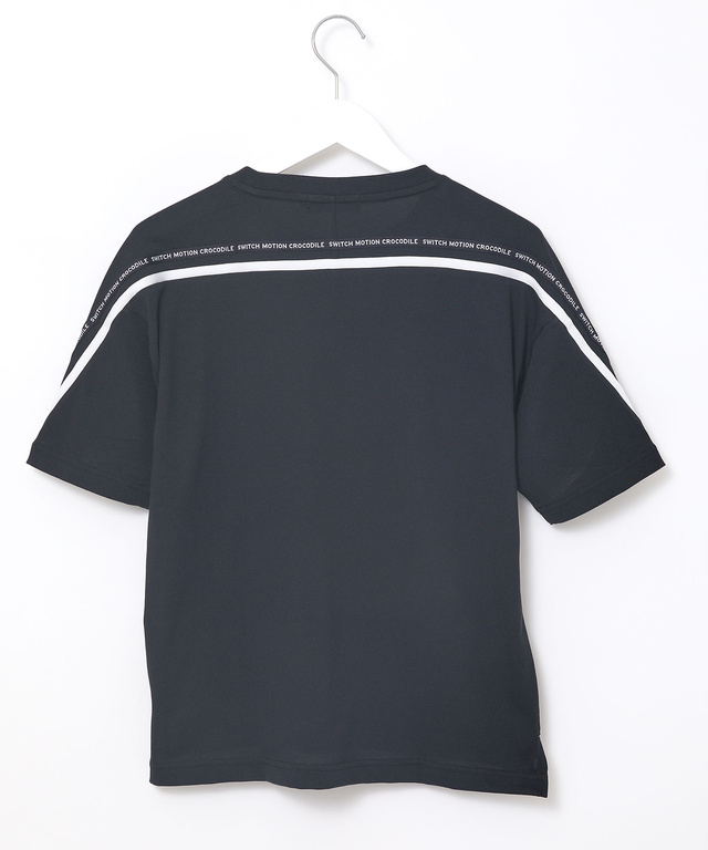 天竺 ロゴテープ 5分袖 Tシャツ【吸汗速乾】