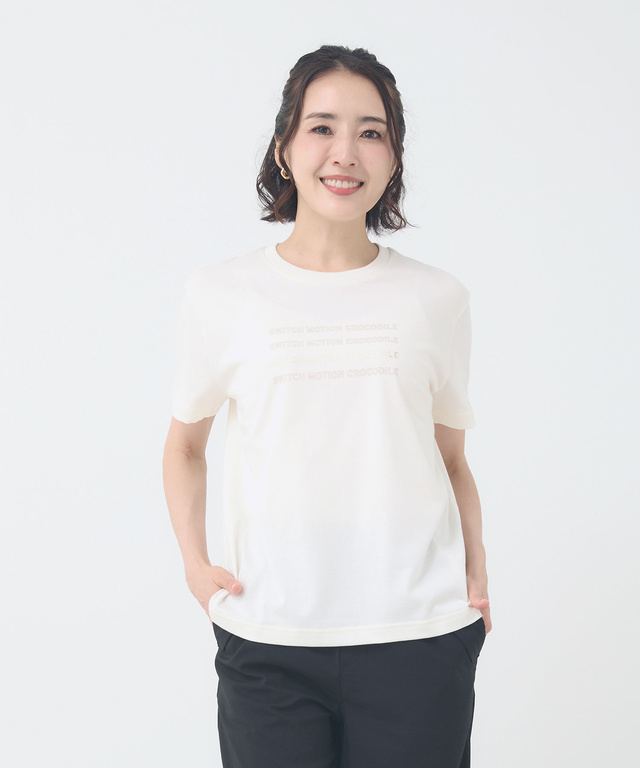 ロゴプリント クルーネック Tシャツ 【吸汗速乾】