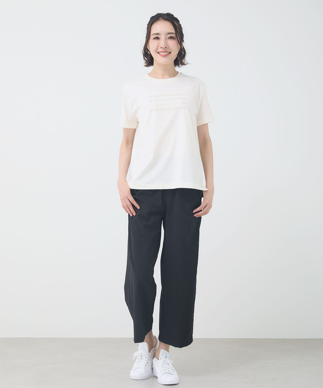 ロゴプリント クルーネック Tシャツ 【吸汗速乾】
