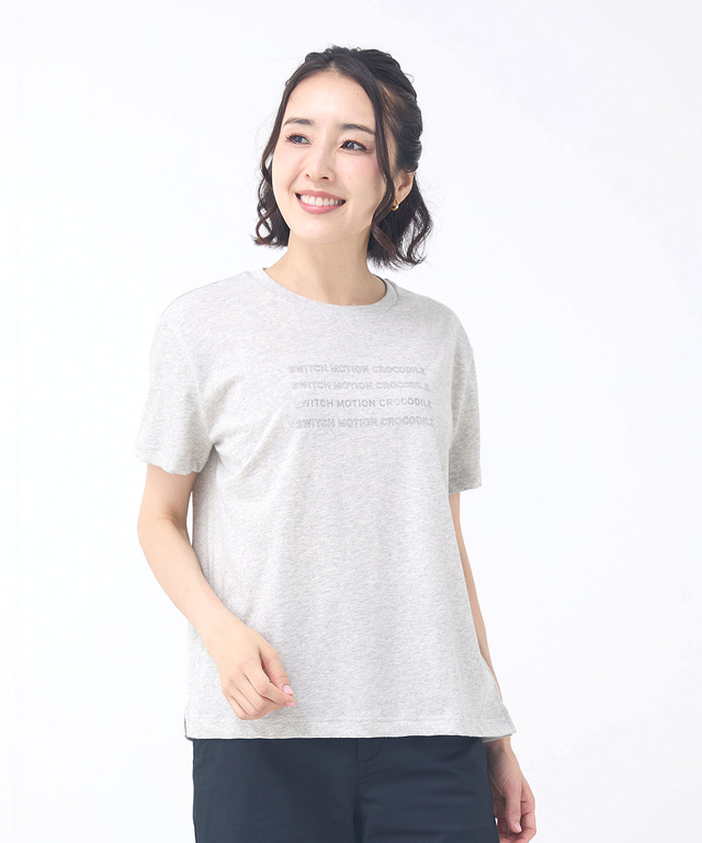 ロゴプリント クルーネック Tシャツ 【吸汗速乾】