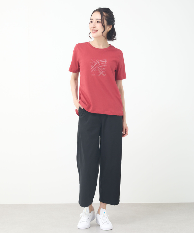 マップ柄 サイドスリット Tシャツ【吸汗速乾】