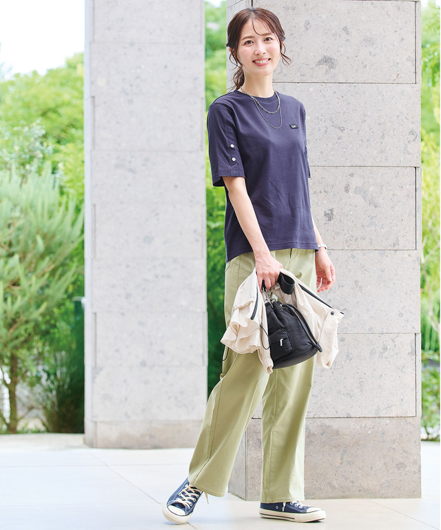 スリットスリーブ  Tシャツ【接触冷感】