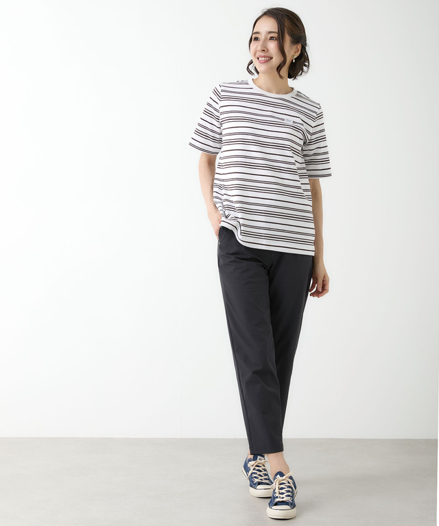 パネルボーダー サイドスリット カットソー