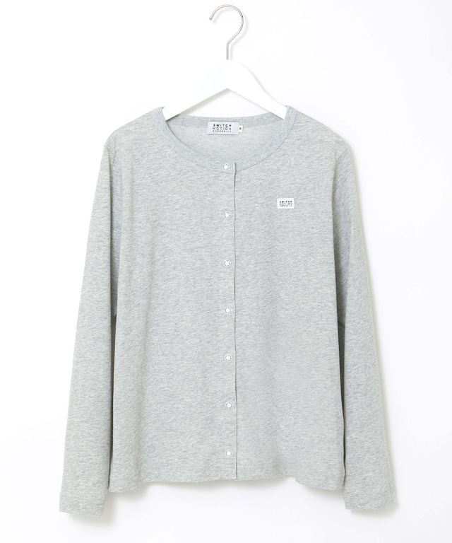 サテンテープ クルーネック カーディガン【吸汗速乾】