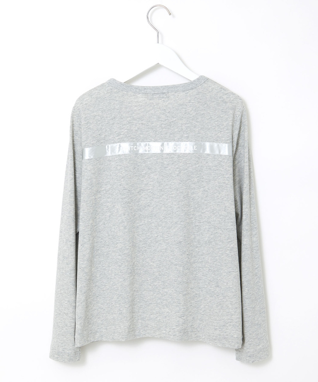 サテンテープ クルーネック カーディガン【吸汗速乾】