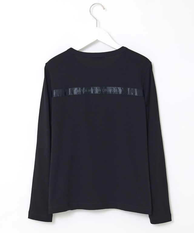 サテンテープ クルーネック カーディガン【吸汗速乾】