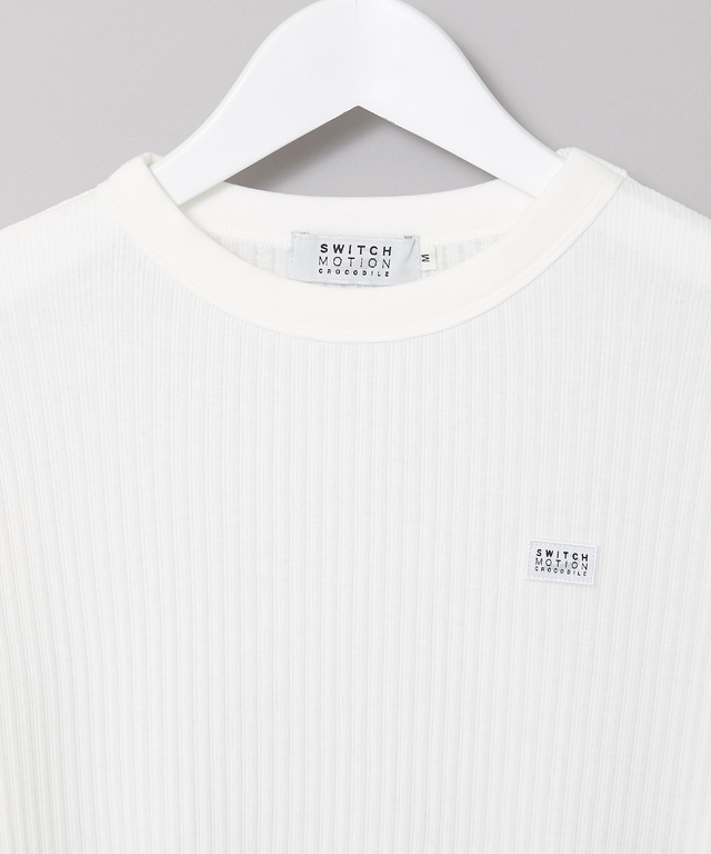 地柄 5分袖 カットソー