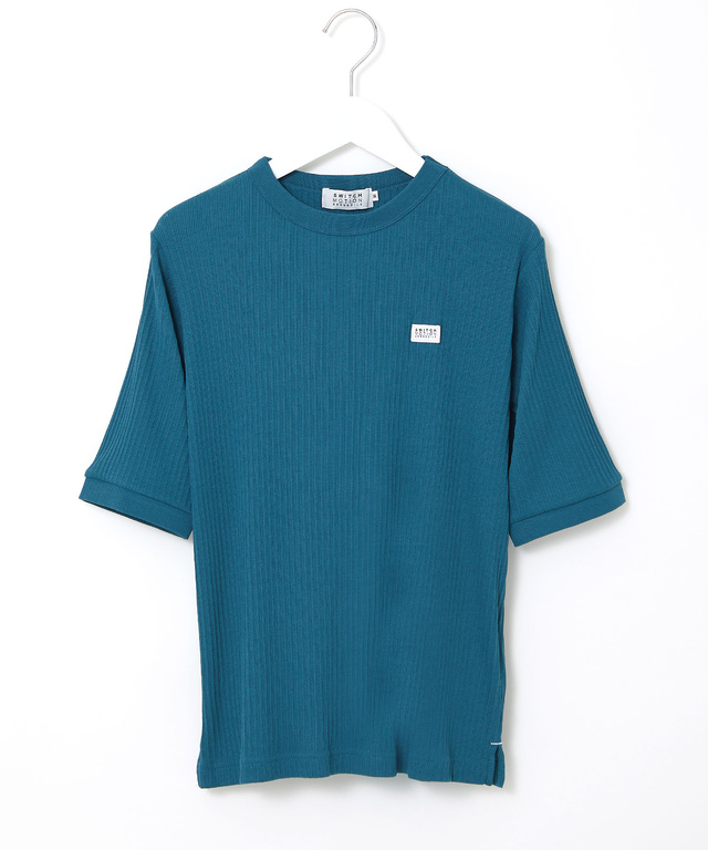 地柄 5分袖 カットソー