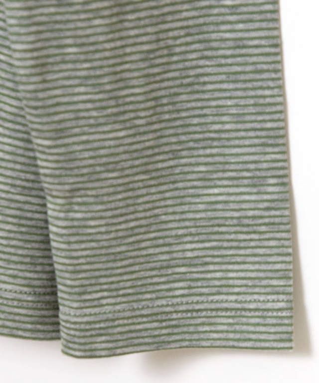  裏ボーダー ハイネック カットソー