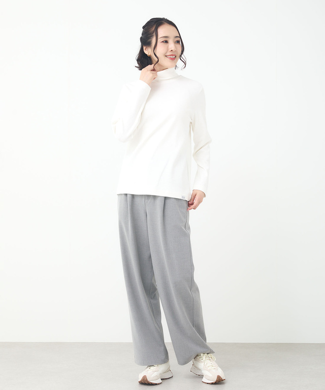 リブ タートルネック カットソー