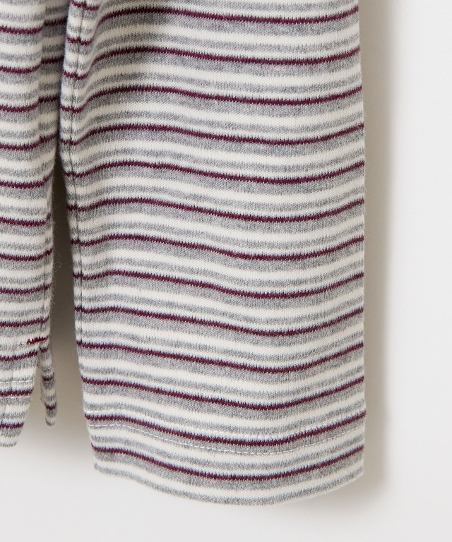 スムース ボーダー タートルネックカットソー