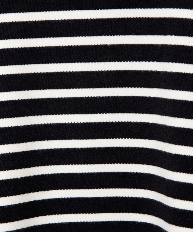 起毛ボーダー タートルネックカットソー