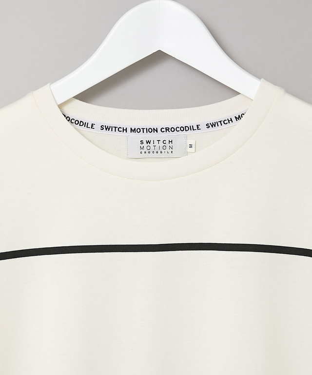 天竺 ボーダー クルーネック カットソー