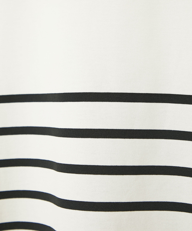 天竺 ボーダー クルーネック カットソー