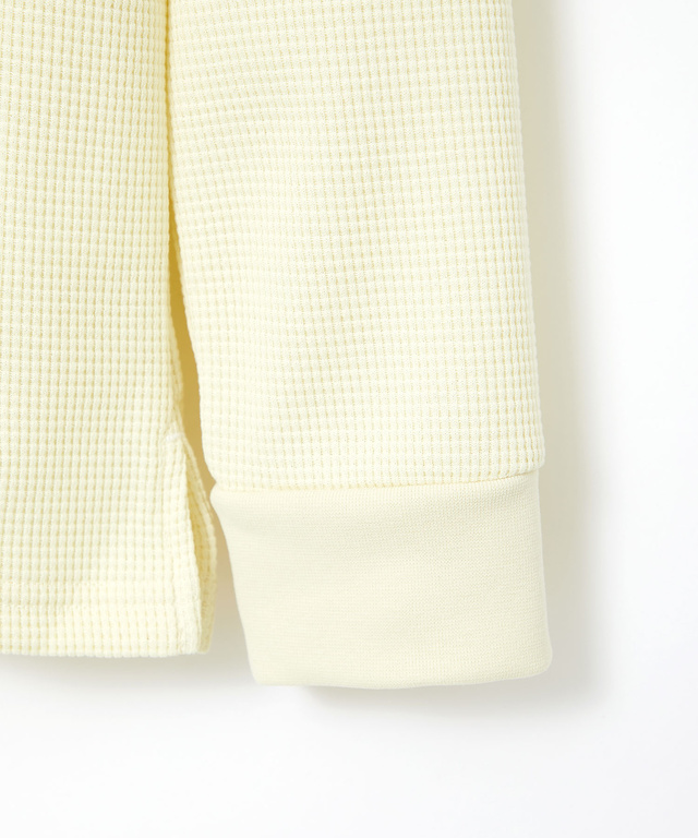 ワッフル生地 クルーネック カットソー