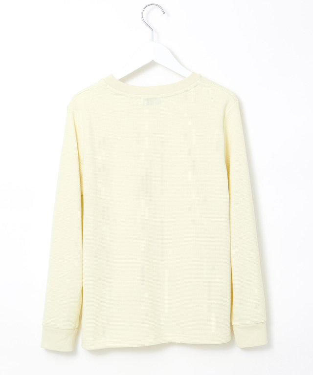 ワッフル生地 クルーネック カットソー