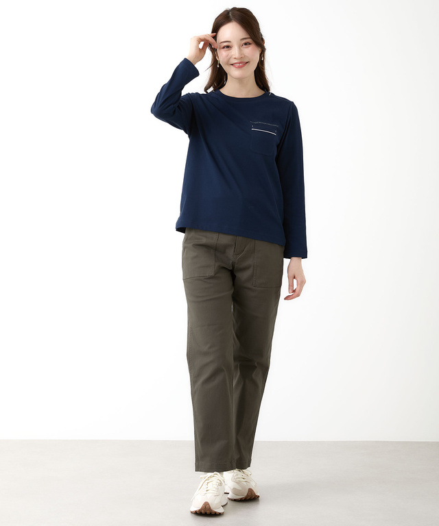 プレート 天竺 ポケットデザイン カットソー