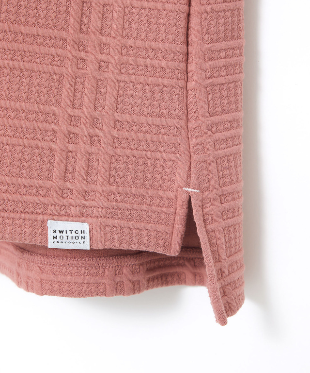 ブリスターチェック柄 ボタン付 トレーナー