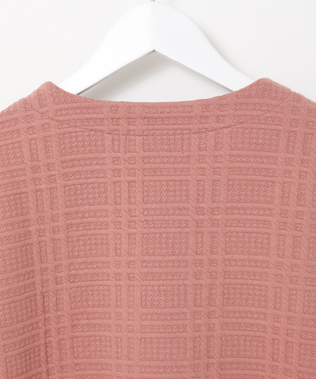 ブリスターチェック柄 ボタン付 トレーナー