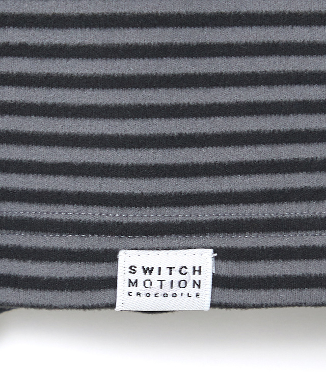 天竺 ボーダー柄 ハイネックカットソー