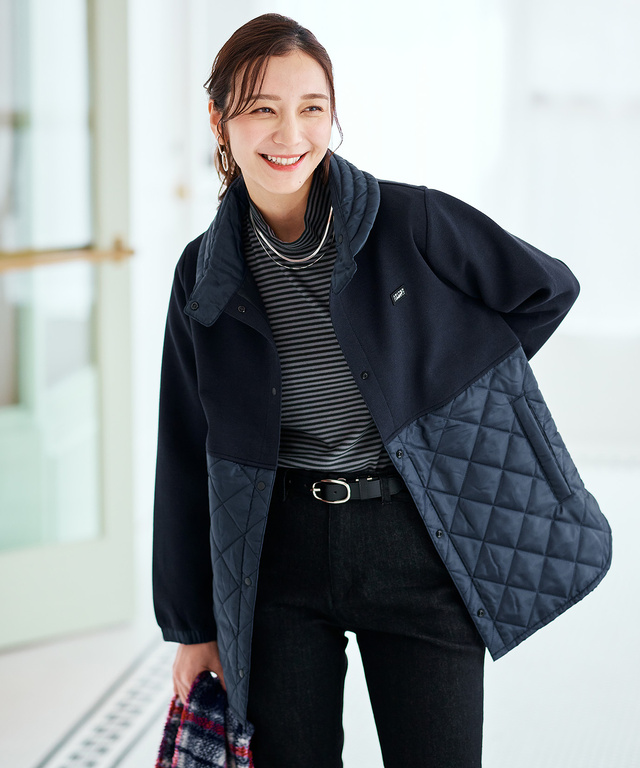 鹿の子 ドッキング キルトジャケット