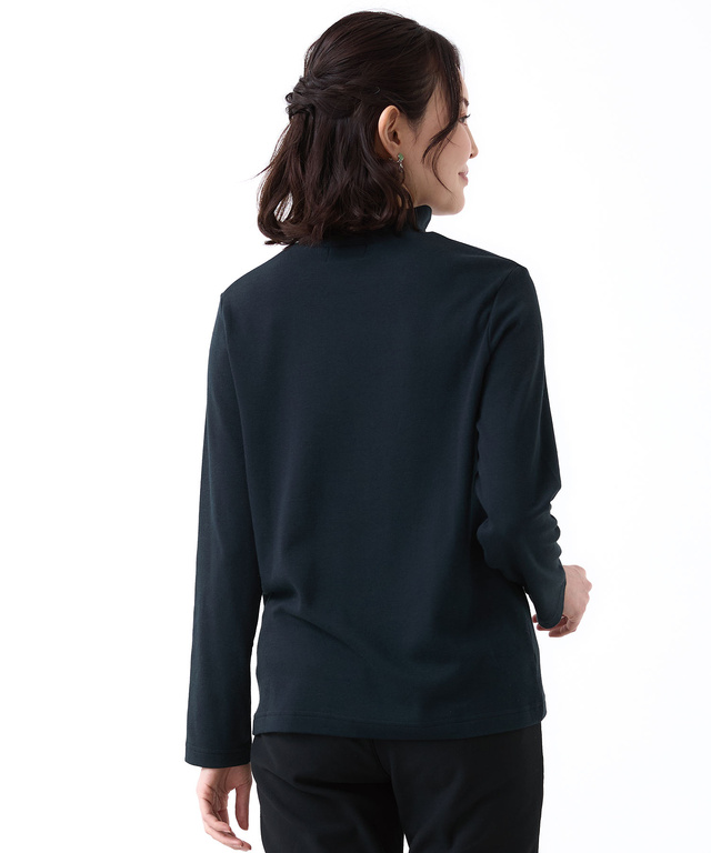 ストレッチスムース ハイネックカットソー