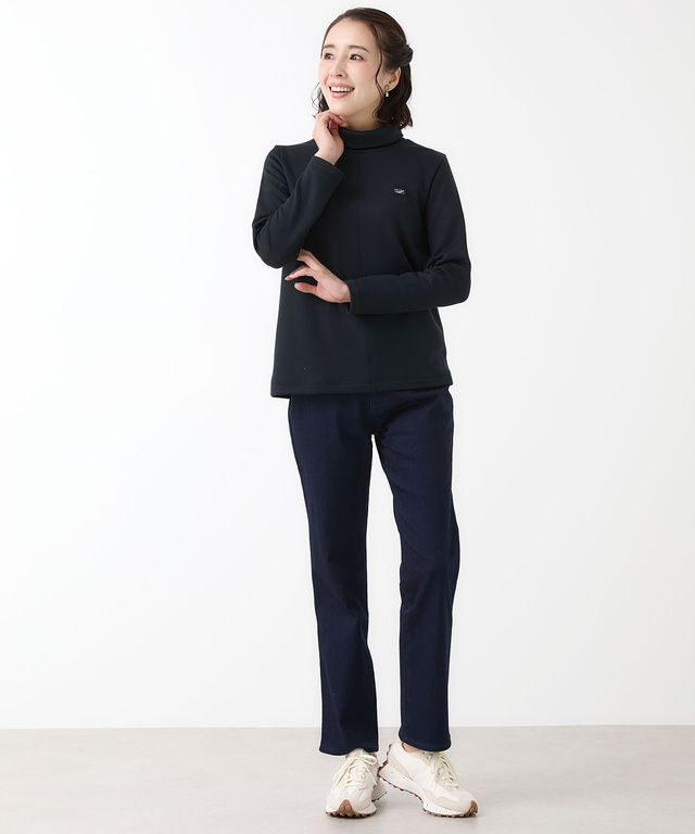 裏起毛 ハイネック カットソー