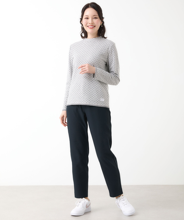 ドット柄 ジャカード カットソー