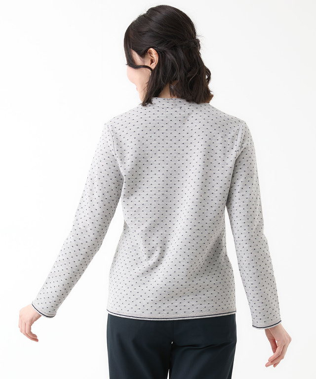 ドット柄 ジャカード カットソー