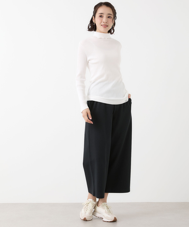 リブ メロー ハイネックカットソー