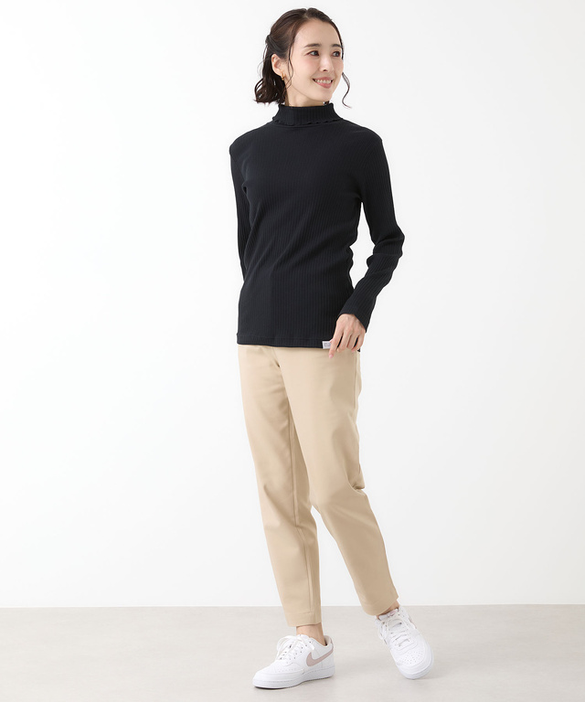 リブ メロー ハイネックカットソー