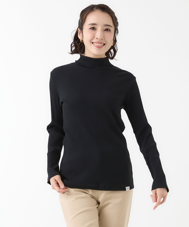 リブ メロー ハイネックカットソー