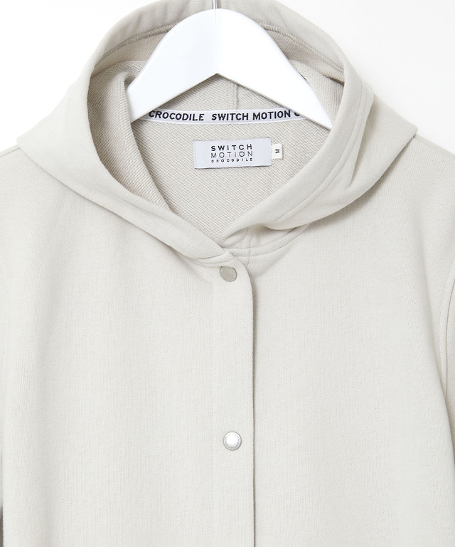 微起毛 裏毛 スナップボタン パーカー