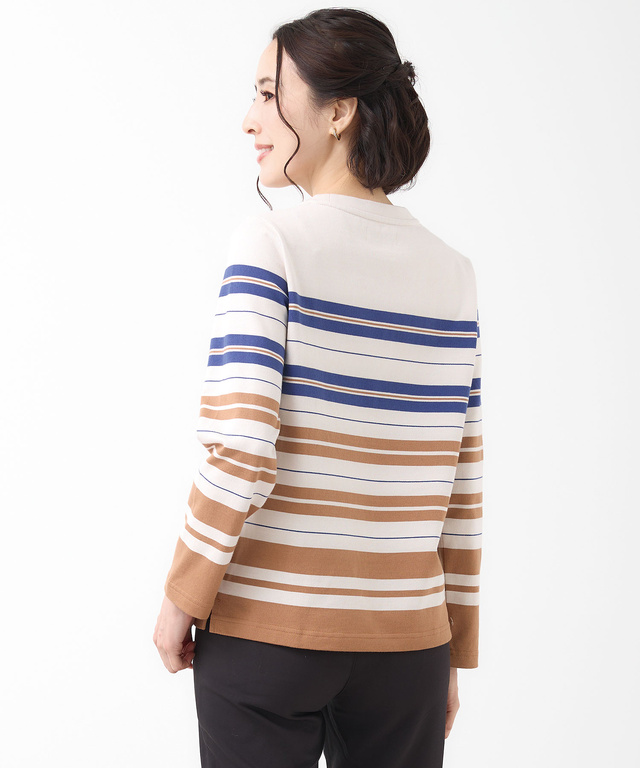 天竺 パネルボーダー カットソー