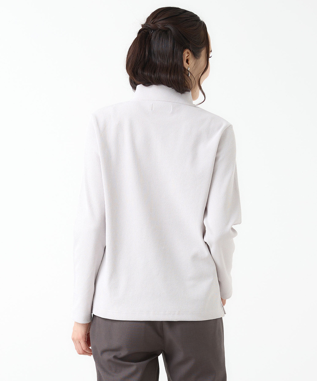 ワッフル ハーフジップ プルオーバー カットソー