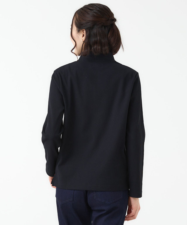 ワッフル ハーフジップ プルオーバー カットソー