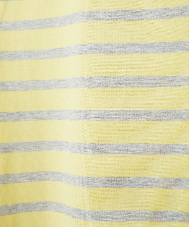 天竺 パネルボーダー クルーネック Tシャツ