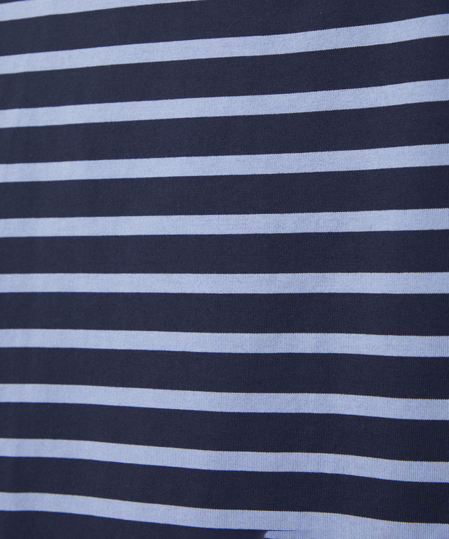 天竺 パネルボーダー クルーネック Tシャツ