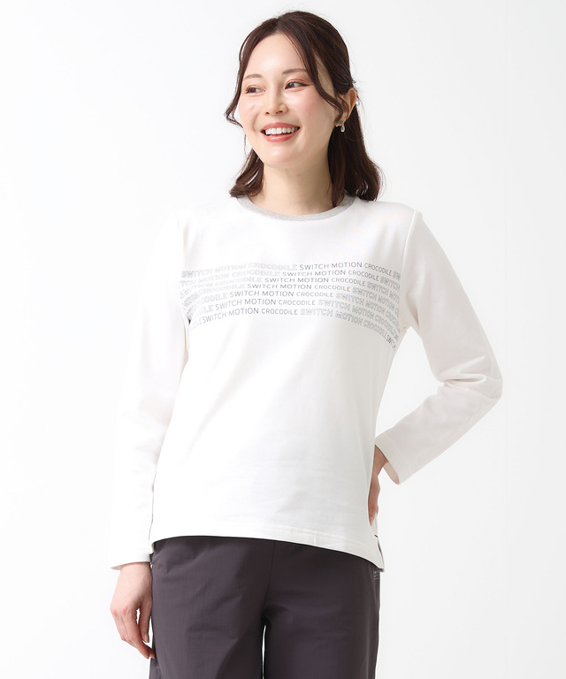 裏毛 ロゴプリント クルーネック カットソー