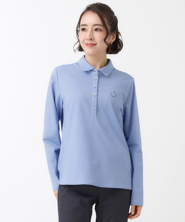 ダンガリー風 鹿の子 ポロシャツ