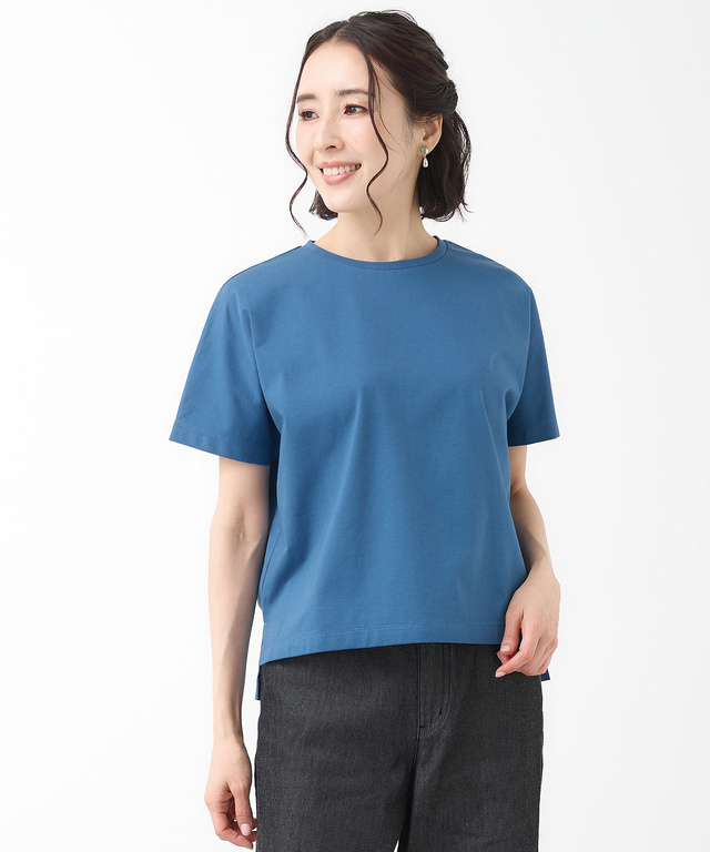 プレーティング天竺 ドルマンスリーブ Tシャツ【接触冷感】