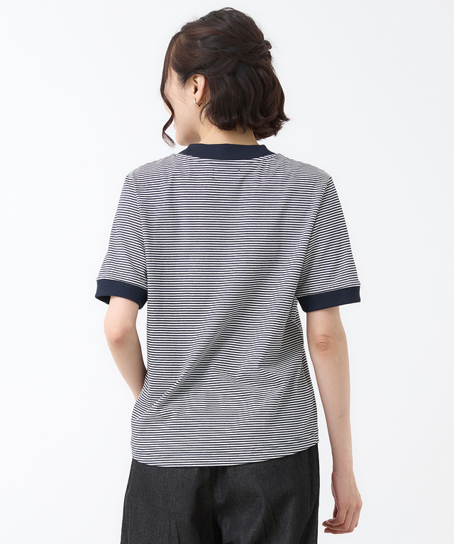 プレーティング天竺 リブ切り替え Tシャツ【吸水速乾】