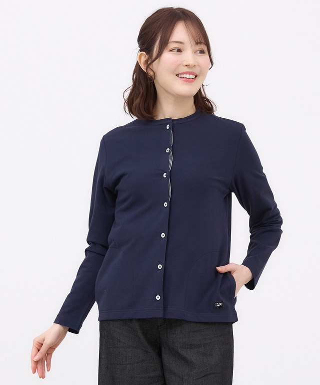 スノーコットン クルーネック カーディガン【接触冷感】