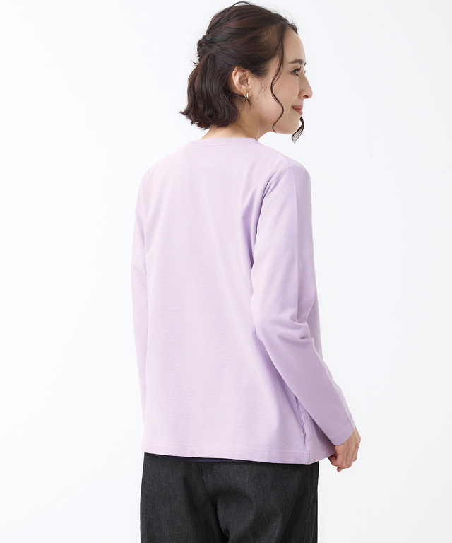 スノーコットン クルーネック カーディガン【接触冷感】