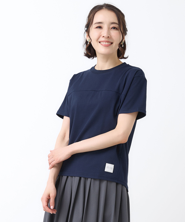 プレーティング天竺 切り替えデザイン Tシャツ【吸汗速乾】